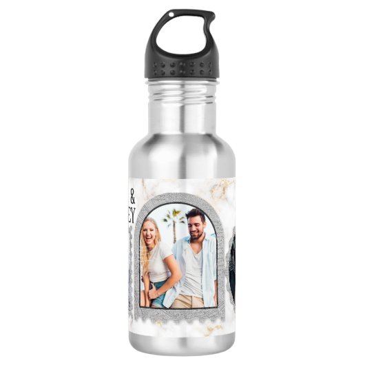 Deco Art Modern Gepersonaliseerd Fotonaam Waterfles (Voorkant)