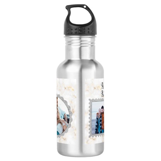 Deco Art Modern Gepersonaliseerd Fotonaam Waterfles (Achterkant)
