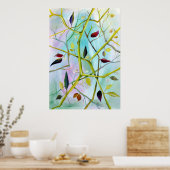 Deco Art - Multidimensionale gekleurde bladeren Poster (Keuken)