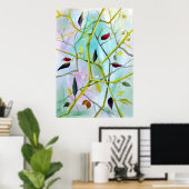 Deco Art - Multidimensionale gekleurde bladeren Poster (Thuiskantoor)