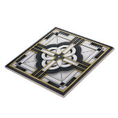 Deco Beautiful Black White Gold Tegeltje (Zijkant)