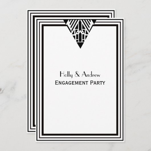 deco Black Lijst #1 V Verloving Kaart (Voorkant / Achterkant)