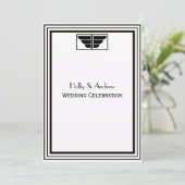 deco Black Lijst #2 V bruiloft Kaart (Staand voorkant)