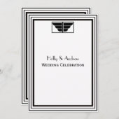 deco Black Lijst #2 V bruiloft Kaart (Voorkant / Achterkant)
