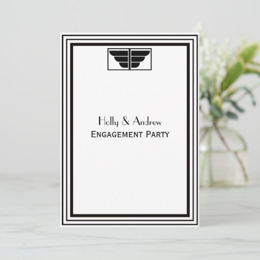  deco Black Lijst #2 V Verloving Kaart (Staand voorkant)