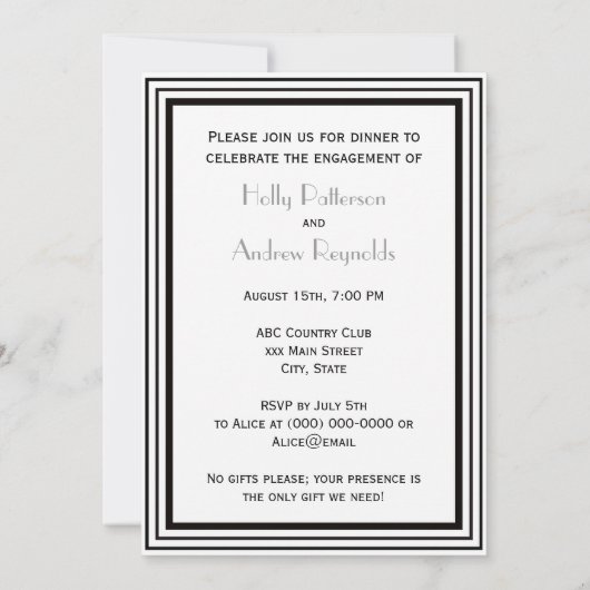  deco Black Lijst #2 V Verloving Kaart (Achterkant)