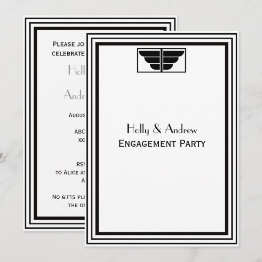  deco Black Lijst #2 V Verloving Kaart (Voorkant / Achterkant)
