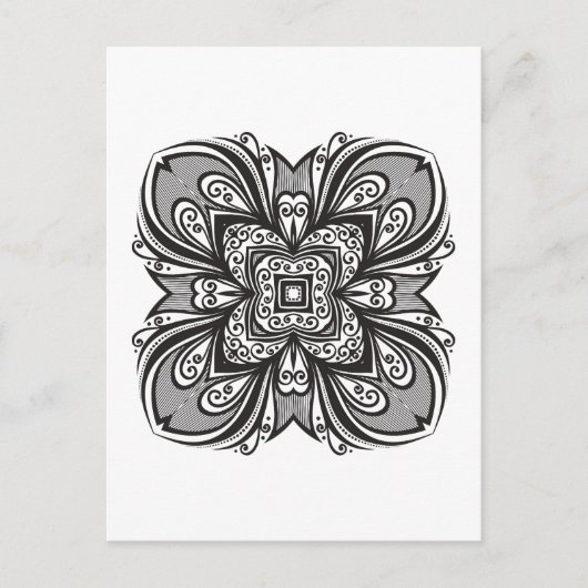 Deco Black Square geïnspireerd Briefkaart (Voorkant)