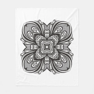 Deco Black Square geïnspireerd Fleece Deken