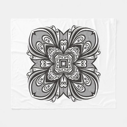 Deco Black Square geïnspireerd Fleece Deken (Voorkant (Horizontaal))