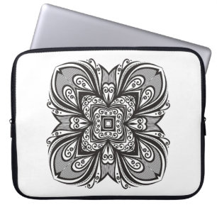Deco Black Square geïnspireerd Laptop Sleeve