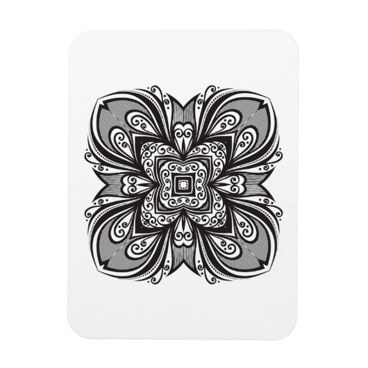 Deco Black Square geïnspireerd Magneet (Verticaal)