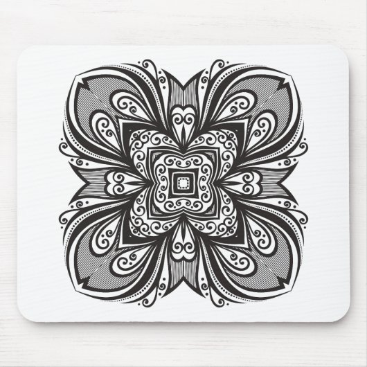 Deco Black Square geïnspireerd Muismat (Voorkant)