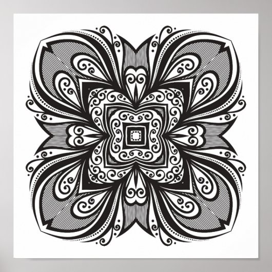 Deco Black Square geïnspireerd op 2 Poster (Voorkant)