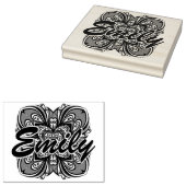 Deco Black Square geïnspireerd Rubberstempel (Gestempeld)