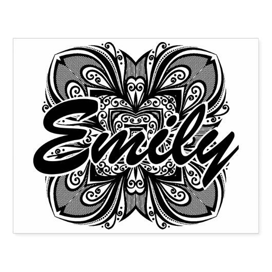 Deco Black Square geïnspireerd Rubberstempel (Afrduk)