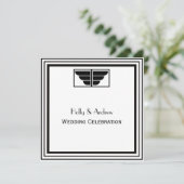 deco Black White Lijst #2 SQ Weddenschap Kaart (Staand voorkant)