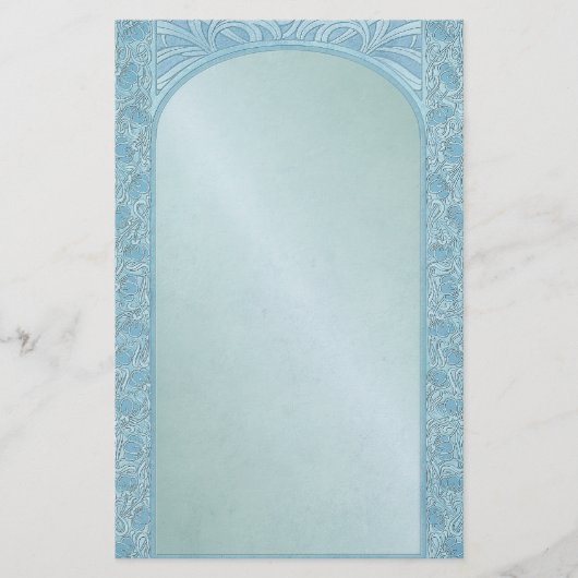 Deco Blauw - briefpapier (Voorkant)