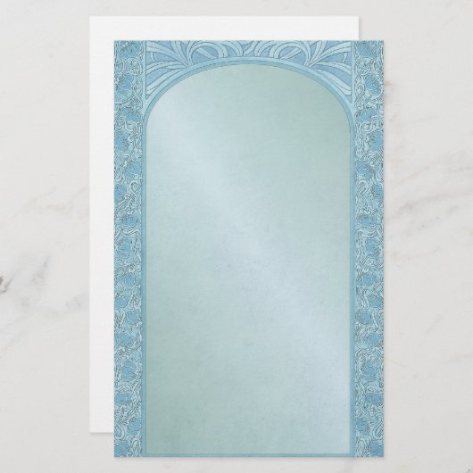 Deco Blauw - briefpapier (Voorkant / Achterkant)