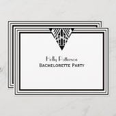  deco Blk Wht Lijst #1 H Bachelorette Kaart (Voorkant / Achterkant)