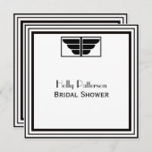 deco Blk Wit Lijst #2 SQ Vrijgezellenfeest Kaart (Voorkant / Achterkant)