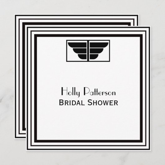  deco Blk Wit Lijst #2 SQ Vrijgezellenfeest Kaart (Voorkant / Achterkant)