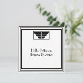 deco Blk Wit Lijst #2 SQ Vrijgezellenfeest Kaart (Staand voorkant)