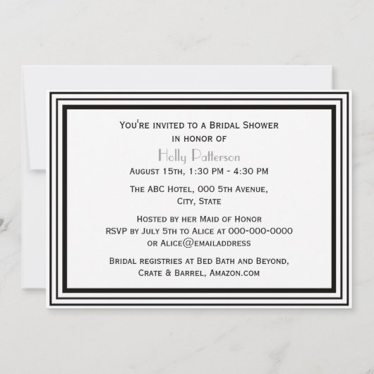  deco Blk Wit Lijst #2H Vrijgezellenfeest Kaart (Achterkant)