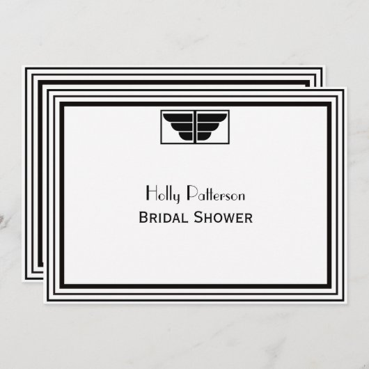  deco Blk Wit Lijst #2H Vrijgezellenfeest Kaart (Voorkant / Achterkant)