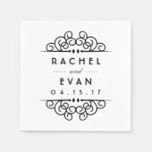 Deco bloeien gepersonaliseerde bruiloft servet (Voorkant)