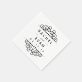 Deco bloeien gepersonaliseerde bruiloft servet (Hoek)