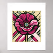 Deco Bloom: De Paarse Poppy Poster (Voorkant)