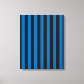 Deco Blue Vertical Stripes Canvas Afdruk (Voorkant)