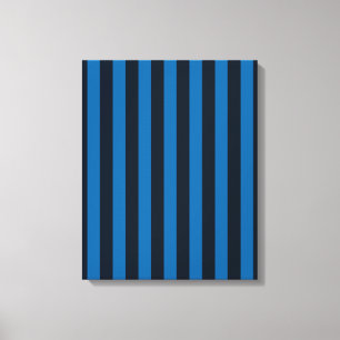 Deco Blue Vertical Stripes Canvas Afdruk