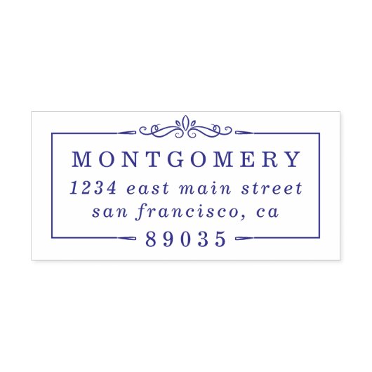 Deco Border Familienaam Retouradres Zelfinktende Stempel (Design)