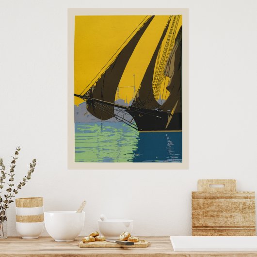 Deco briefpress schip poster (Keuken)