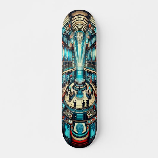 "Deco Broadcast Hub Deck" Persoonlijk Skateboard (Voorkant)