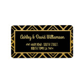 Deco Bruiloft Goud Retouradres Label Art 1920s (Voorkant)