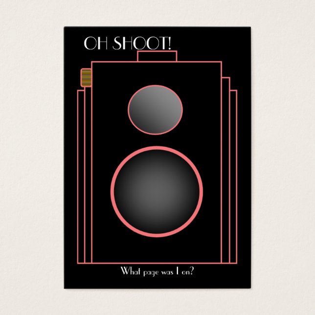 Deco Camera Bladwijzer (Parijse) Visitekaartjes (Voorkant)