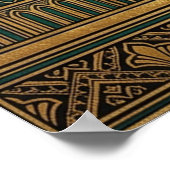 Deco Celestial Sun Portal Poster | Goud Teal Cathe (Hoek)