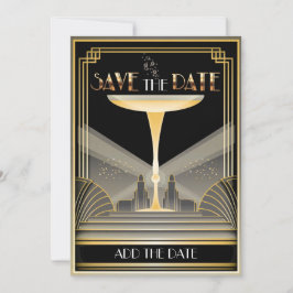 Deco Champagne Save The Date Uitnodiging