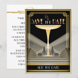 Deco Champagne Save The Date Uitnodiging