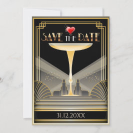 Deco Champagne Save The Date Uitnodiging