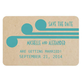 Deco Chic Save the Date Magnet, Blauwgroen Magneet
