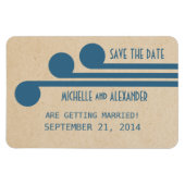 Deco Chic Save the Date Magnet, Blue Magneet (Horizontaal)