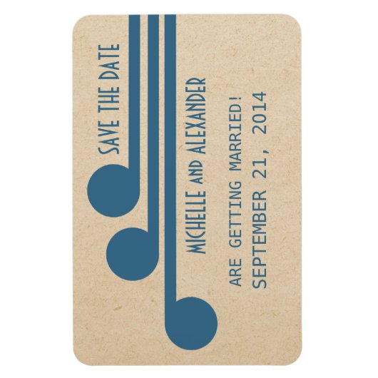 Deco Chic Save the Date Magnet, Blue Magneet (Verticaal)