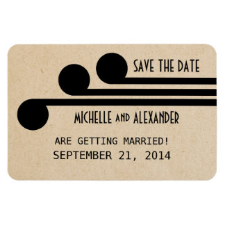 Deco Chic Save the Date Magnet, Ebony Magneet