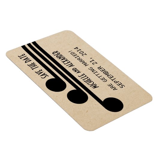 Deco Chic Save the Date Magnet, Ebony Magneet (Rechterzijde)