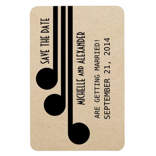 Deco Chic Save the Date Magnet, Ebony Magneet (Verticaal)