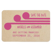 Deco Chic Save the Date Magnet, Fuchsia Magneet (Horizontaal)